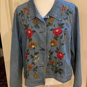 Denim Embroidered Jacket Size XL